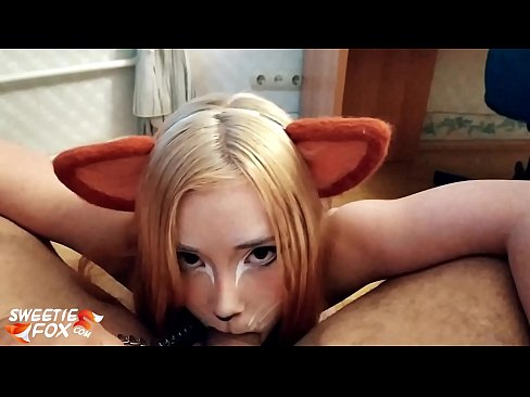 ❤️ Kitsune waxay liqaysaa dick oo afkeeda ku dhufatey ❤️ anaga
